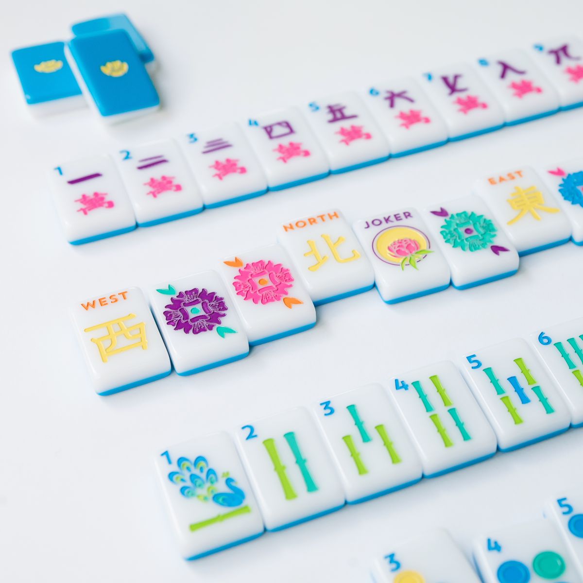 [The Mahjong House] The Brights! Electric Blue House Tiles - The Pink Pineapple 850