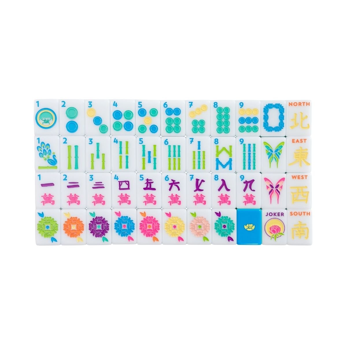 [The Mahjong House] The Brights! Electric Blue House Tiles - The Pink Pineapple 850