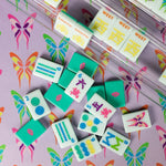 [The Mahjong House] The Brights! Teal House Tiles - The Pink Pineapple 850
