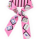 The Mahjong Muse Skinny Scarf in Pink - The Pink Pineapple 850