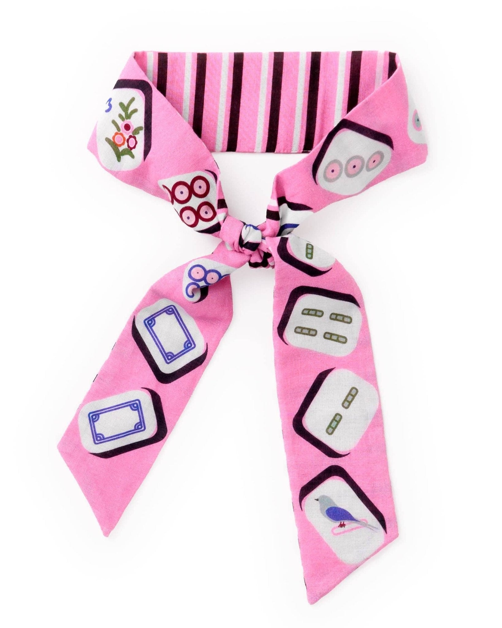 The Mahjong Muse Skinny Scarf in Pink - The Pink Pineapple 850