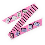 The Mahjong Muse Skinny Scarf in Pink - The Pink Pineapple 850