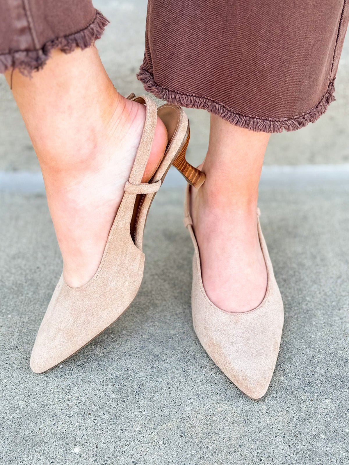 The Margot Suede Slingback Pump - The Pink Pineapple 850