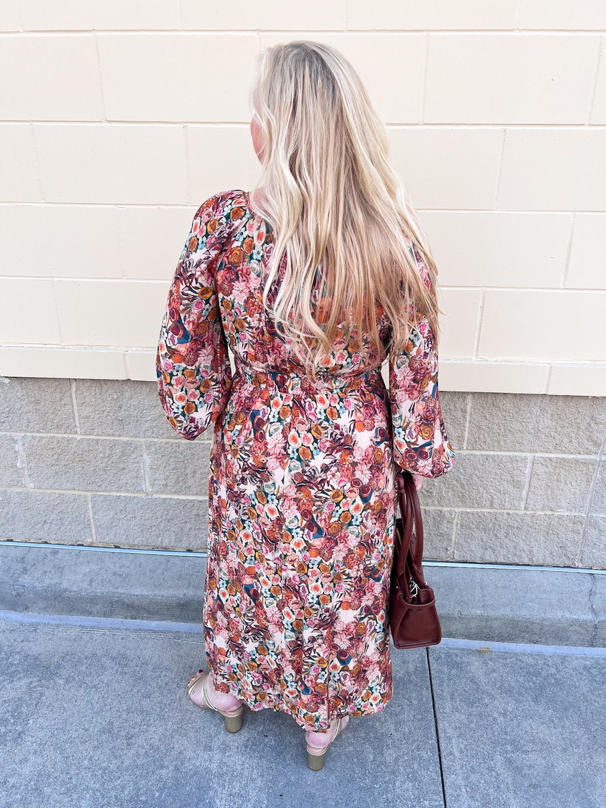 The Marigold Haven Floral Midi Dress - The Pink Pineapple 850