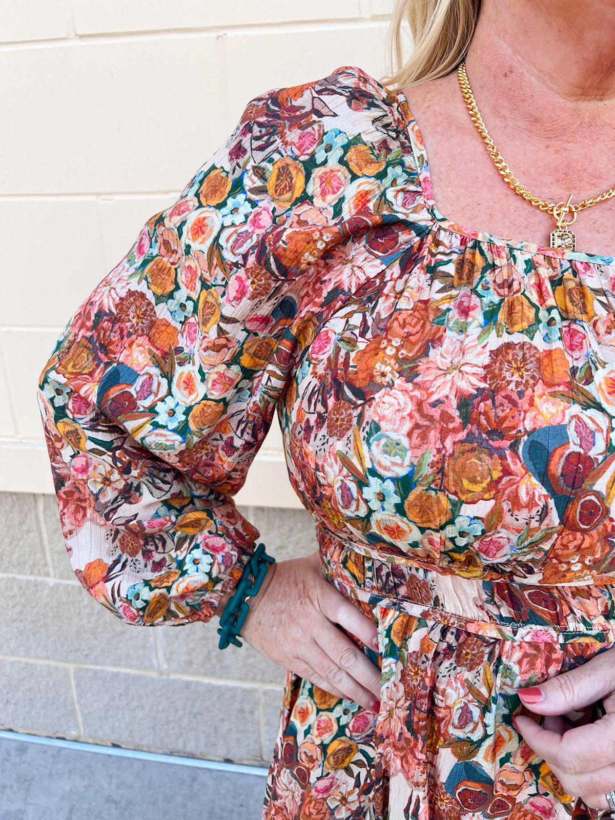 The Marigold Haven Floral Midi Dress - The Pink Pineapple 850