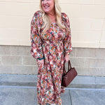 The Marigold Haven Floral Midi Dress - The Pink Pineapple 850