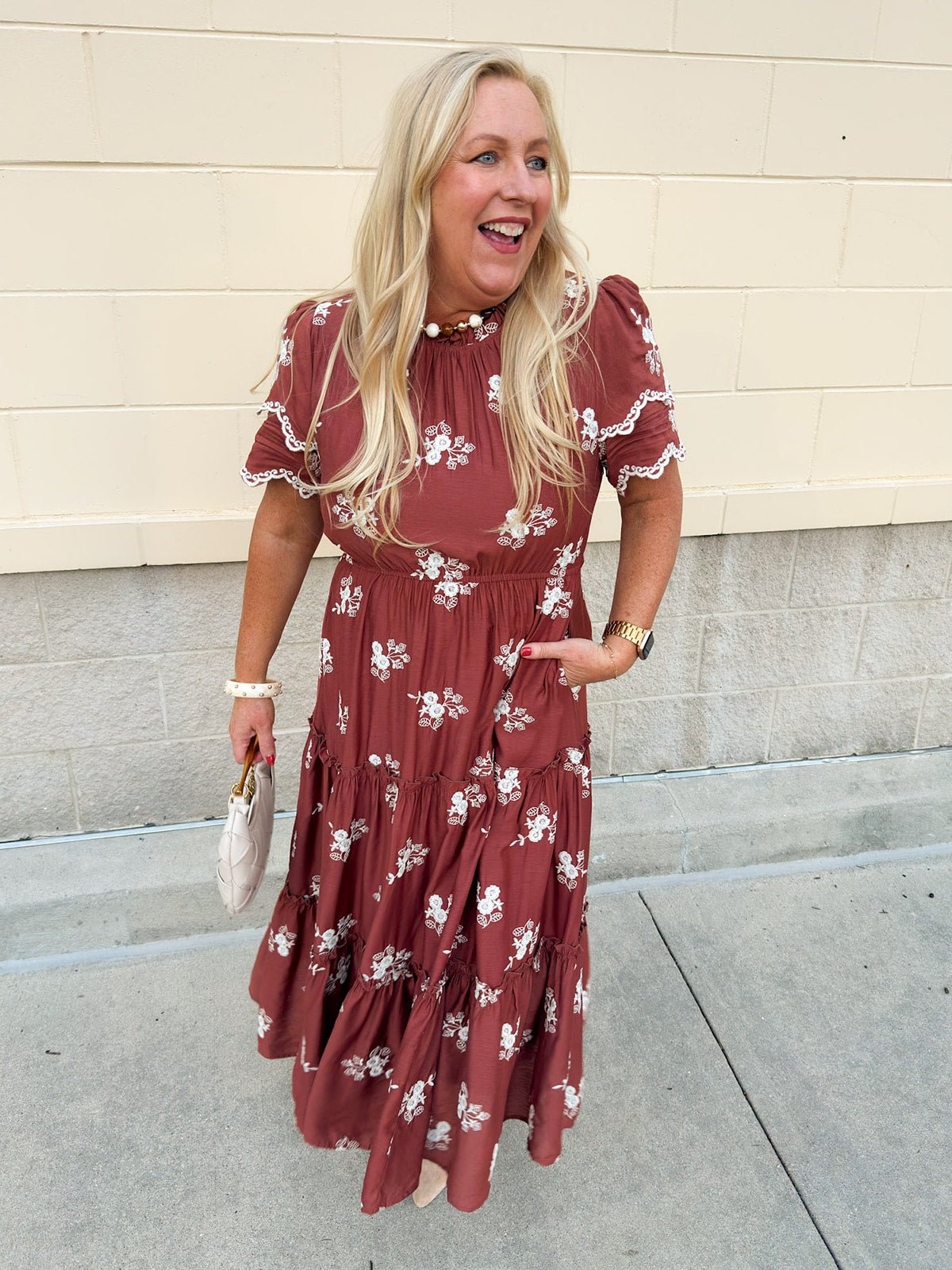 The Meadow Grace Embroidered Midi Dress - The Pink Pineapple 850