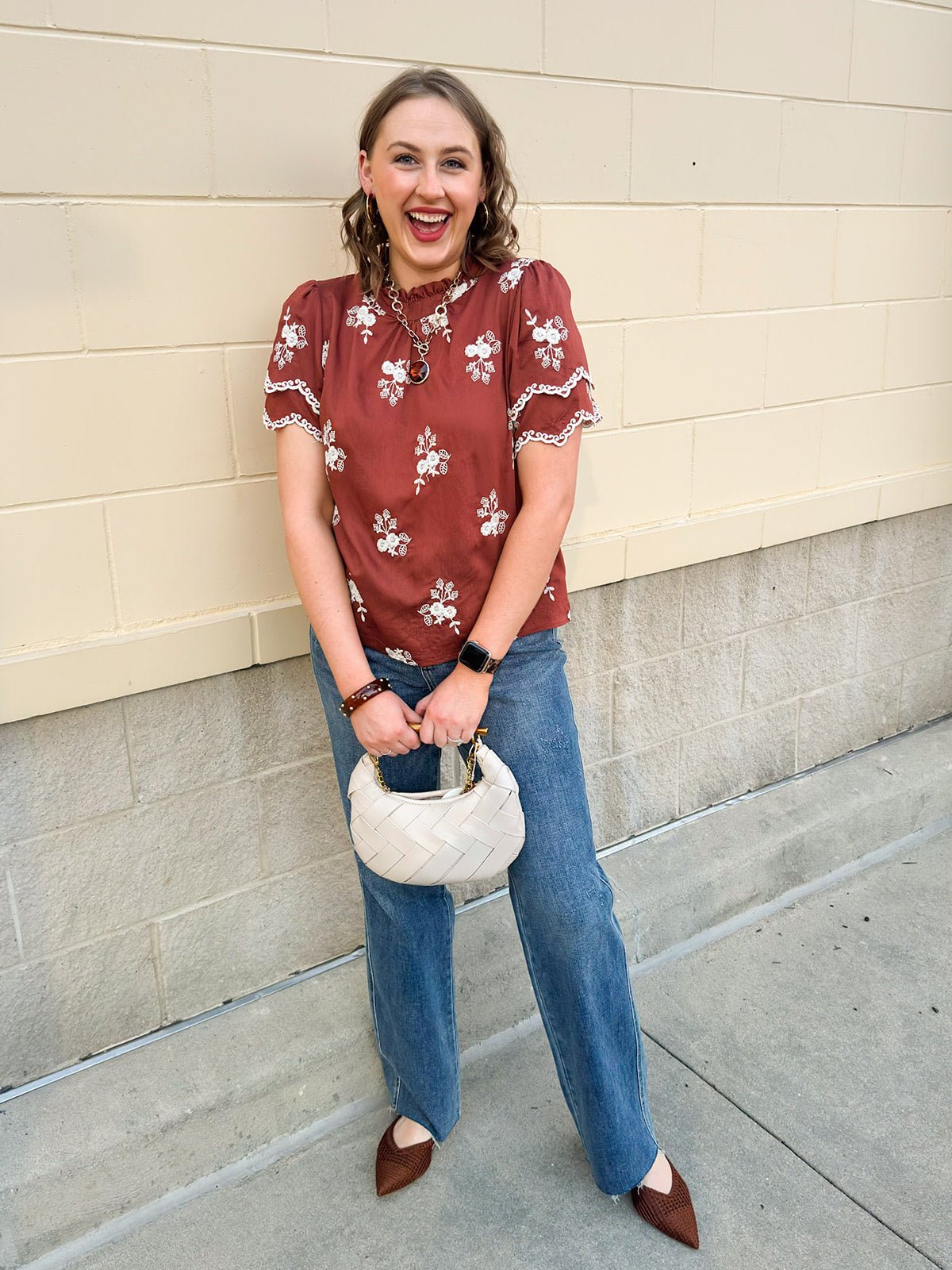 The Meadow Grace Embroidered Top - The Pink Pineapple 850