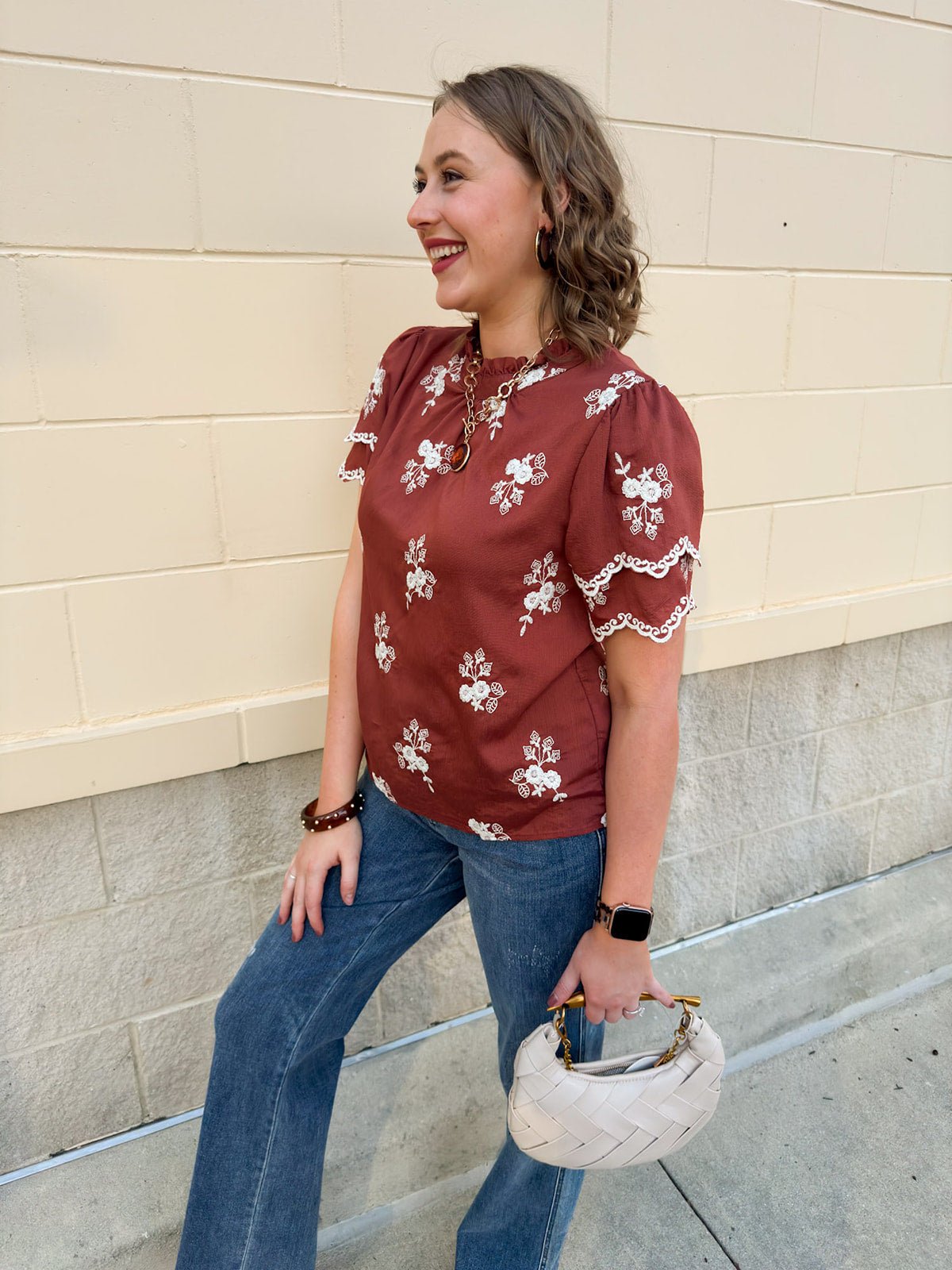 The Meadow Grace Embroidered Top - The Pink Pineapple 850