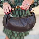 The Mocha Luxe Asymmetrical Handbag - The Pink Pineapple 850