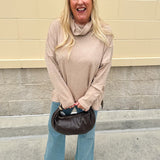 The Mocha Luxe Asymmetrical Handbag - The Pink Pineapple 850