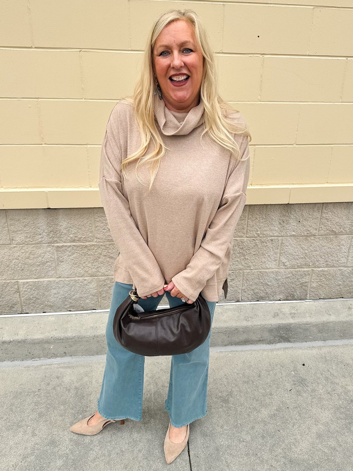 The Mocha Luxe Asymmetrical Handbag - The Pink Pineapple 850