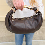 The Mocha Luxe Asymmetrical Handbag - The Pink Pineapple 850