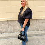 The Noir Muse Puff Sleeve Blouse - The Pink Pineapple 850