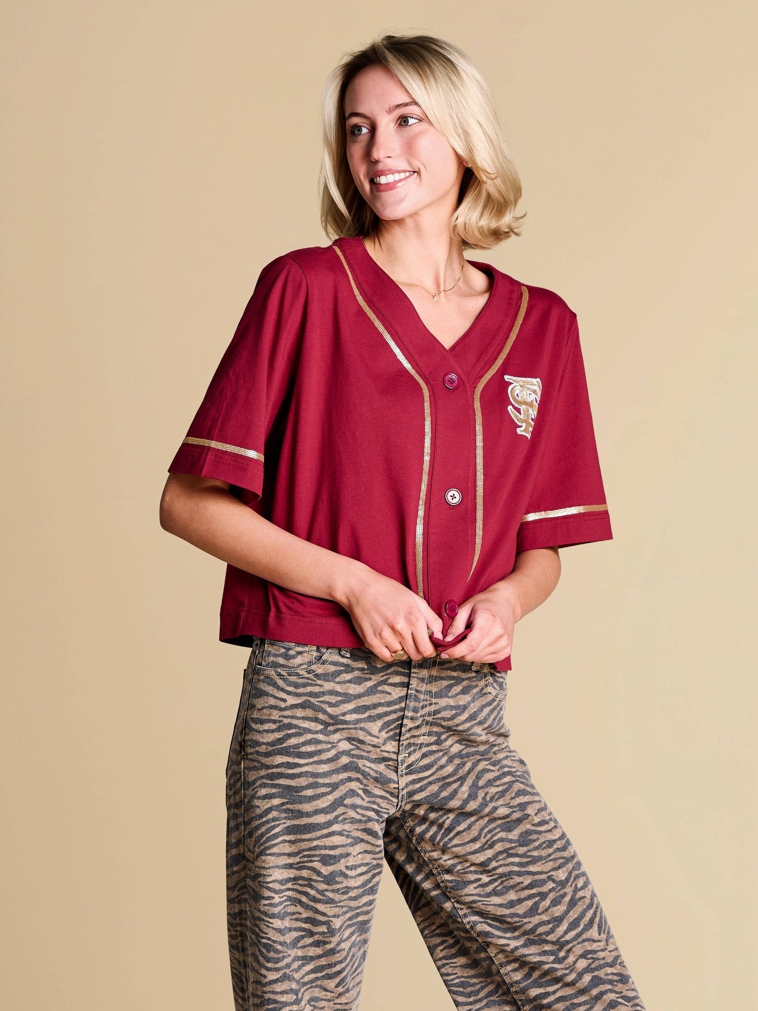 The Outfield Sequin Jersey | FSU - The Pink Pineapple 850