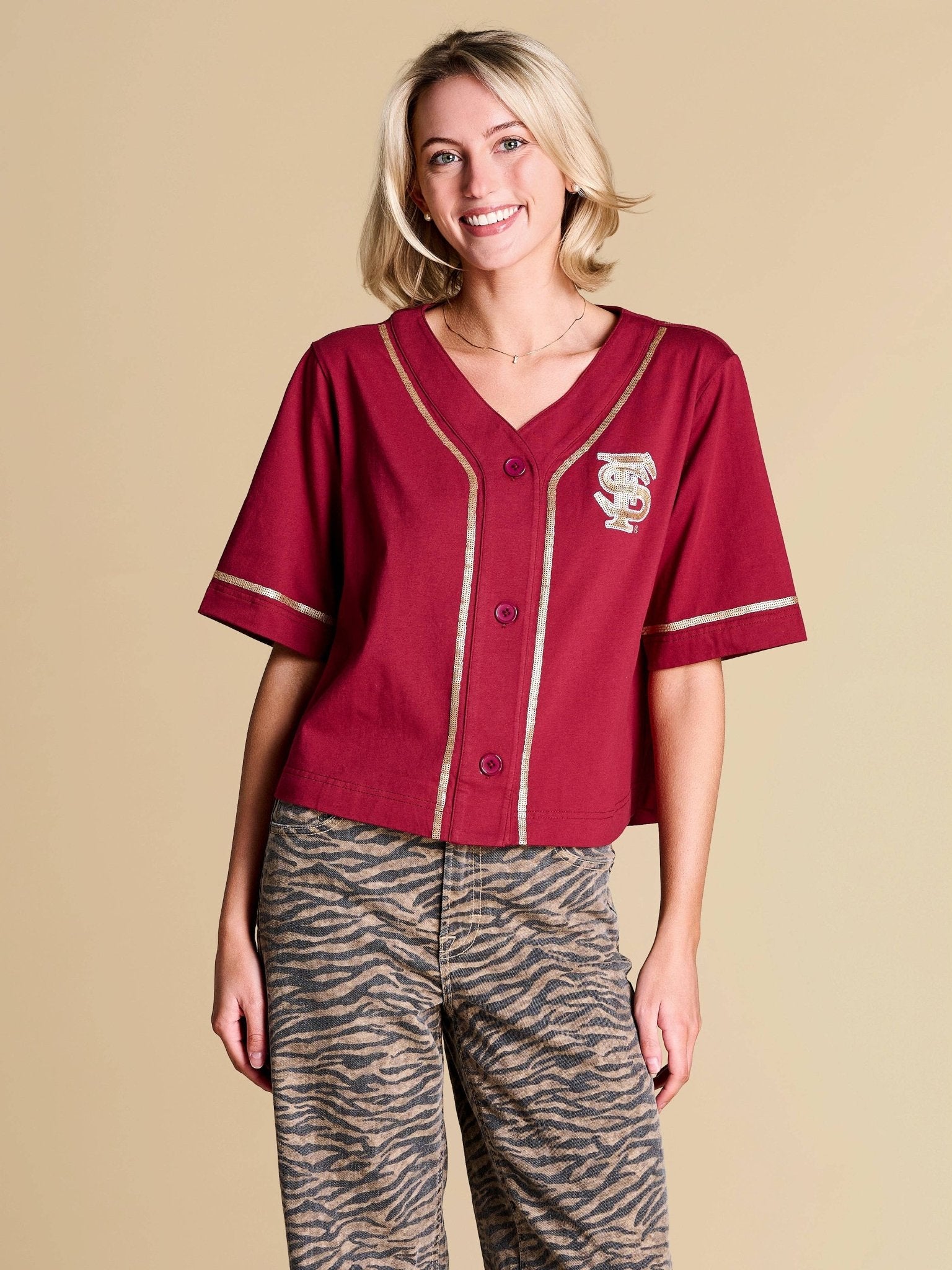 The Outfield Sequin Jersey | FSU - The Pink Pineapple 850