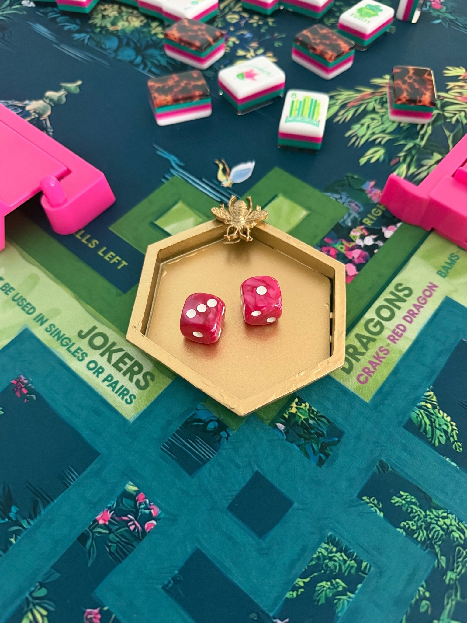 [The Pink Pineapple] Glow Wild Elysium Luxury Mahjong Tile Set Tablescape - The Pink Pineapple 850