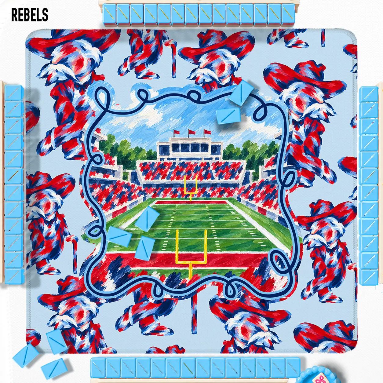 The Rebel Society Mahjong Mat - The Pink Pineapple 850