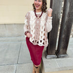 The Savannah Color Block Sweater Top - The Pink Pineapple 850