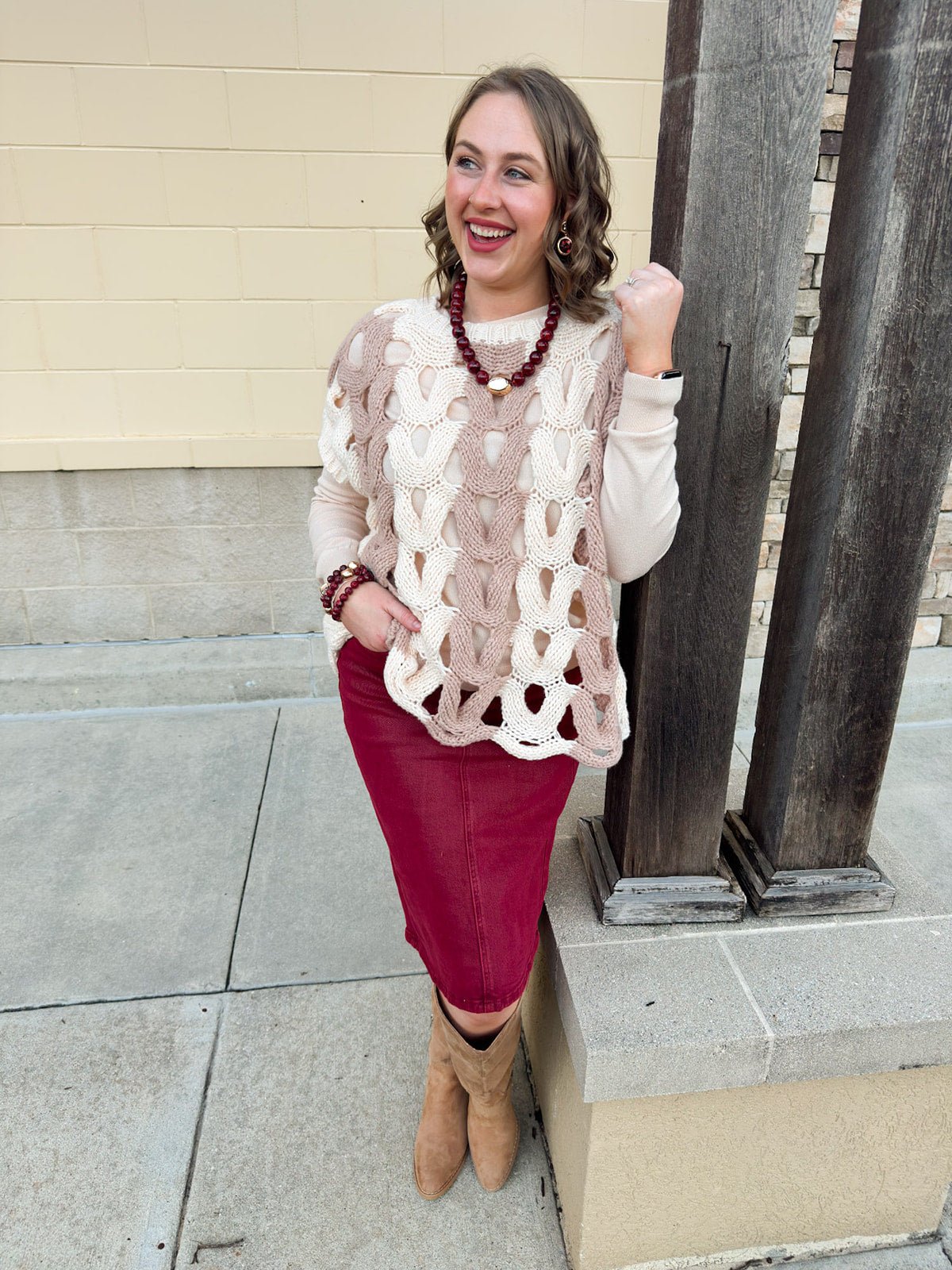 The Savannah Color Block Sweater Top - The Pink Pineapple 850