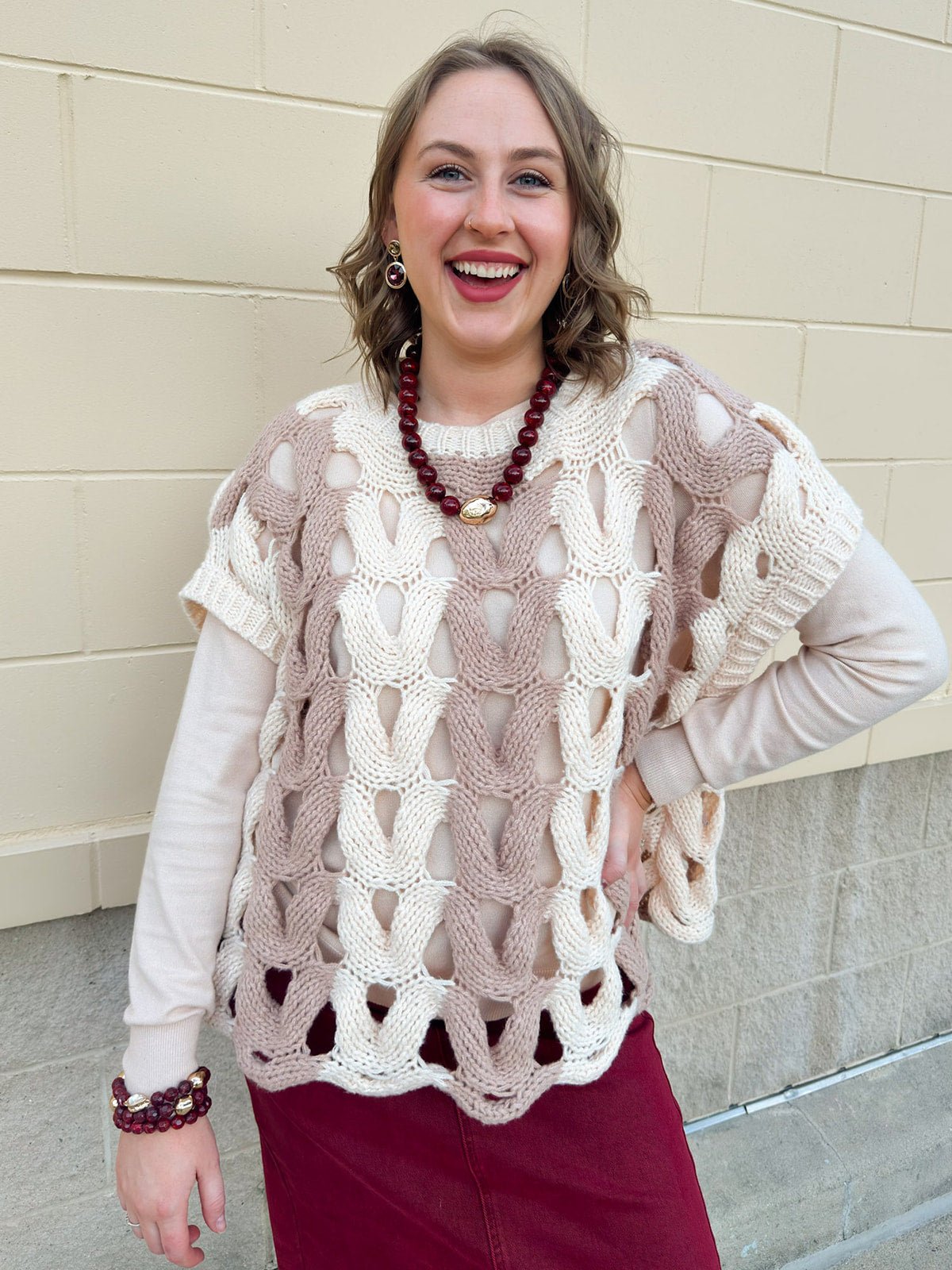 The Savannah Color Block Sweater Top - The Pink Pineapple 850