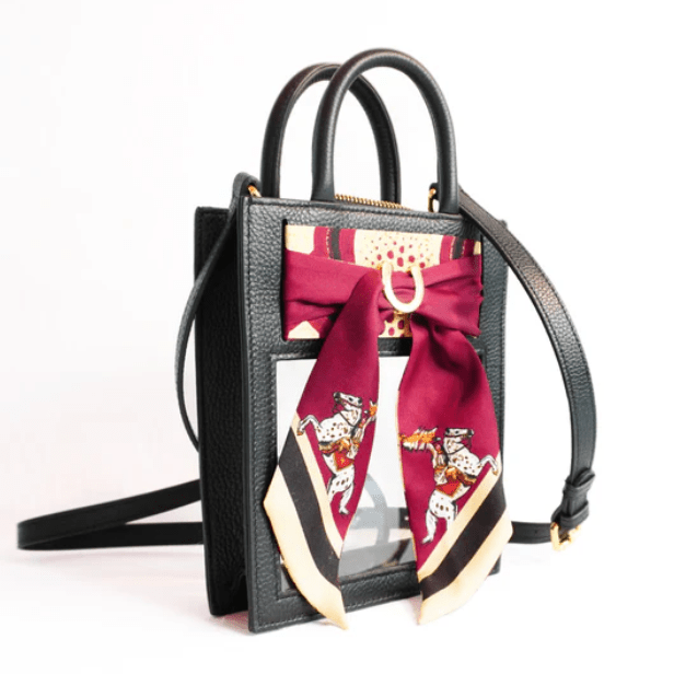 The Victory Lane Leather Clear Crossbody in Black - The Pink Pineapple 850