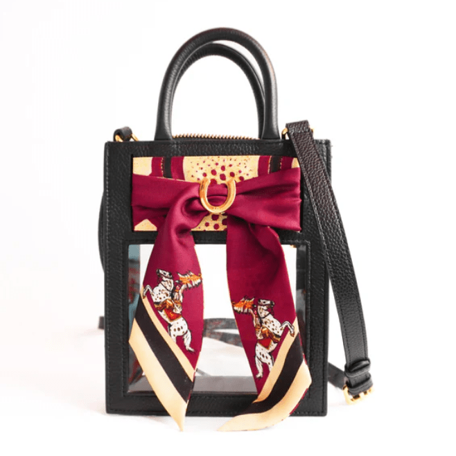 The Victory Lane Leather Clear Crossbody in Black - The Pink Pineapple 850