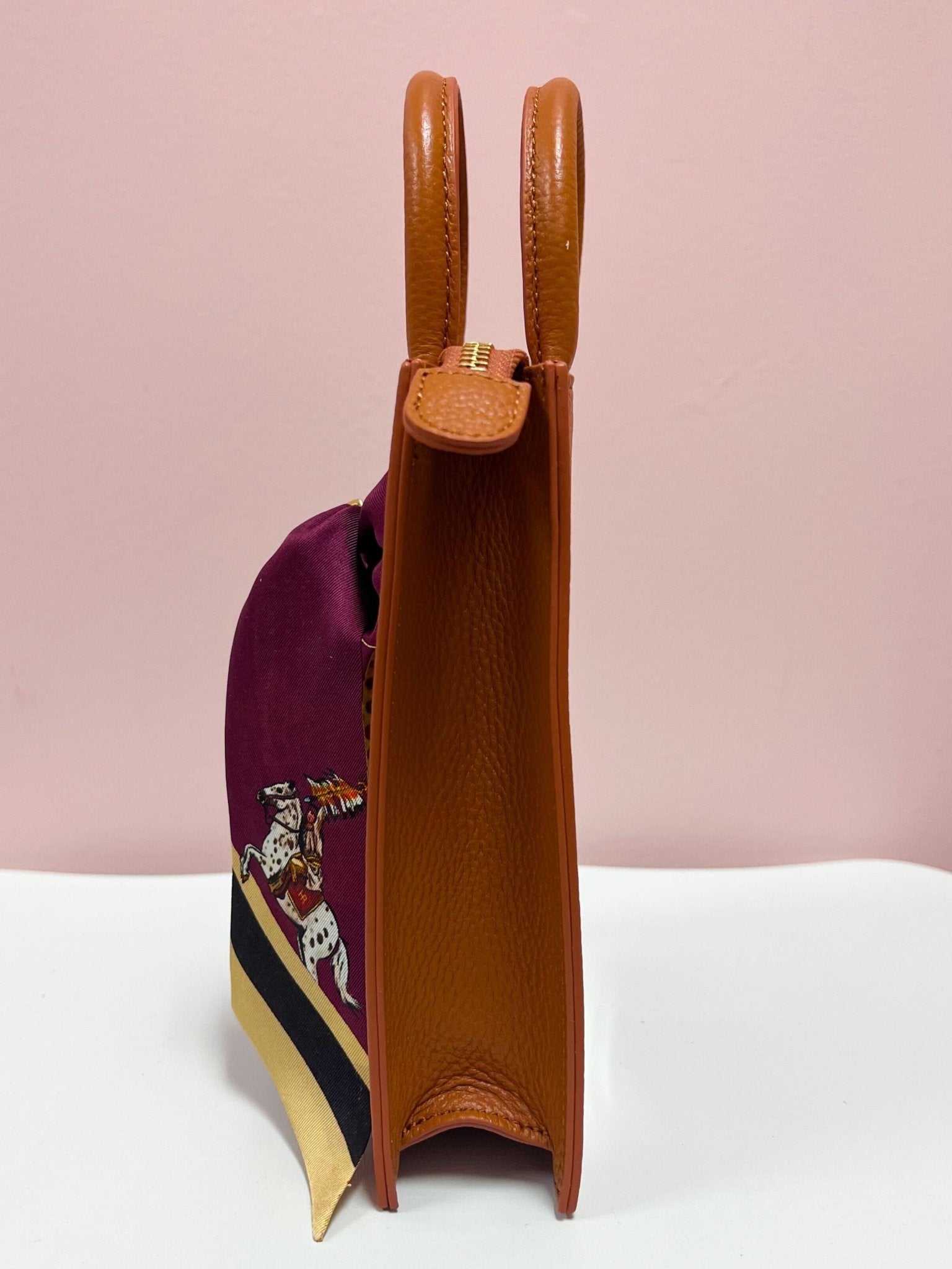 The Victory Lane Leather Clear Crossbody in Camel - The Pink Pineapple 850