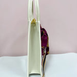 The Victory Lane Leather Clear Crossbody in Cream - The Pink Pineapple 850