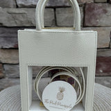 The Victory Lane Leather Clear Crossbody in Cream - The Pink Pineapple 850
