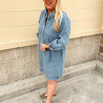 The Willow Lane Denim Dress - The Pink Pineapple 850