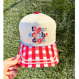 These Are The Days Embroidered Gingham Snapback Hat - The Pink Pineapple 850