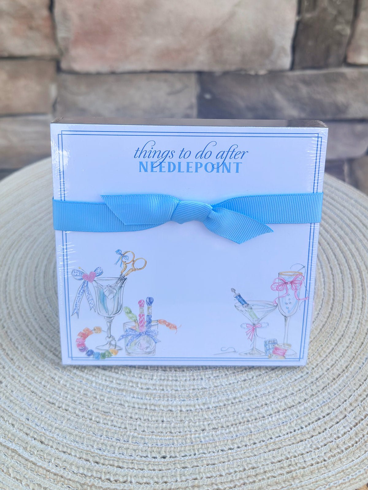 Things To Do After Needlepoint Cocktails Luxe Mini Notepad - The Pink Pineapple 850