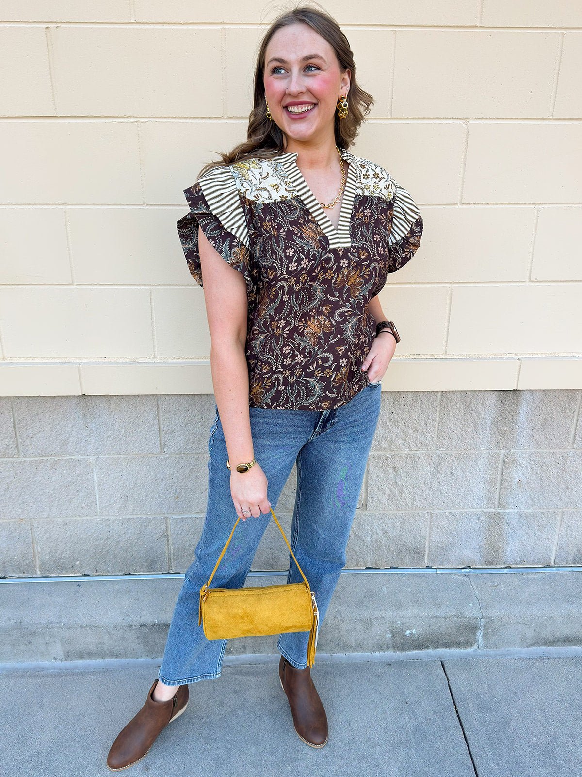 [THML] Autumn Etchings Blouse - The Pink Pineapple 850