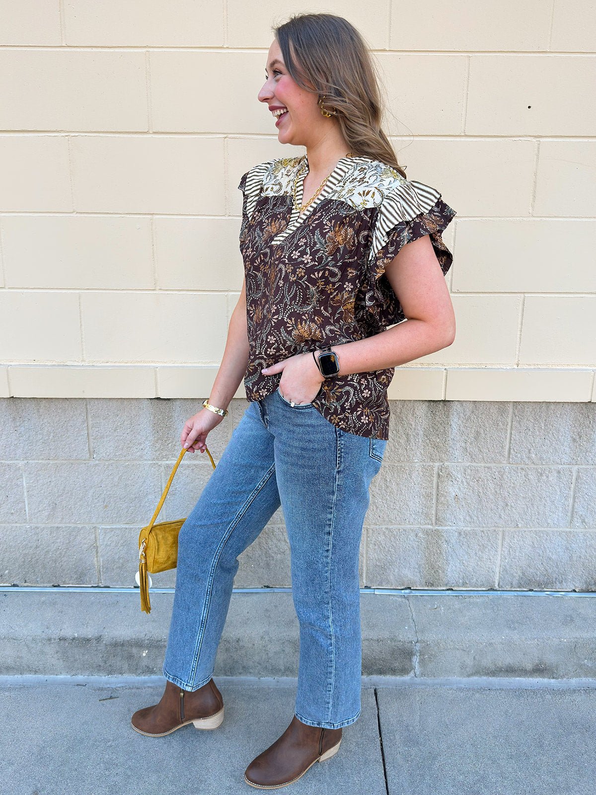 [THML] Autumn Etchings Blouse - The Pink Pineapple 850
