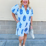 [THML] Bluebell Stripe Lace Detail Mini Dress - The Pink Pineapple 850