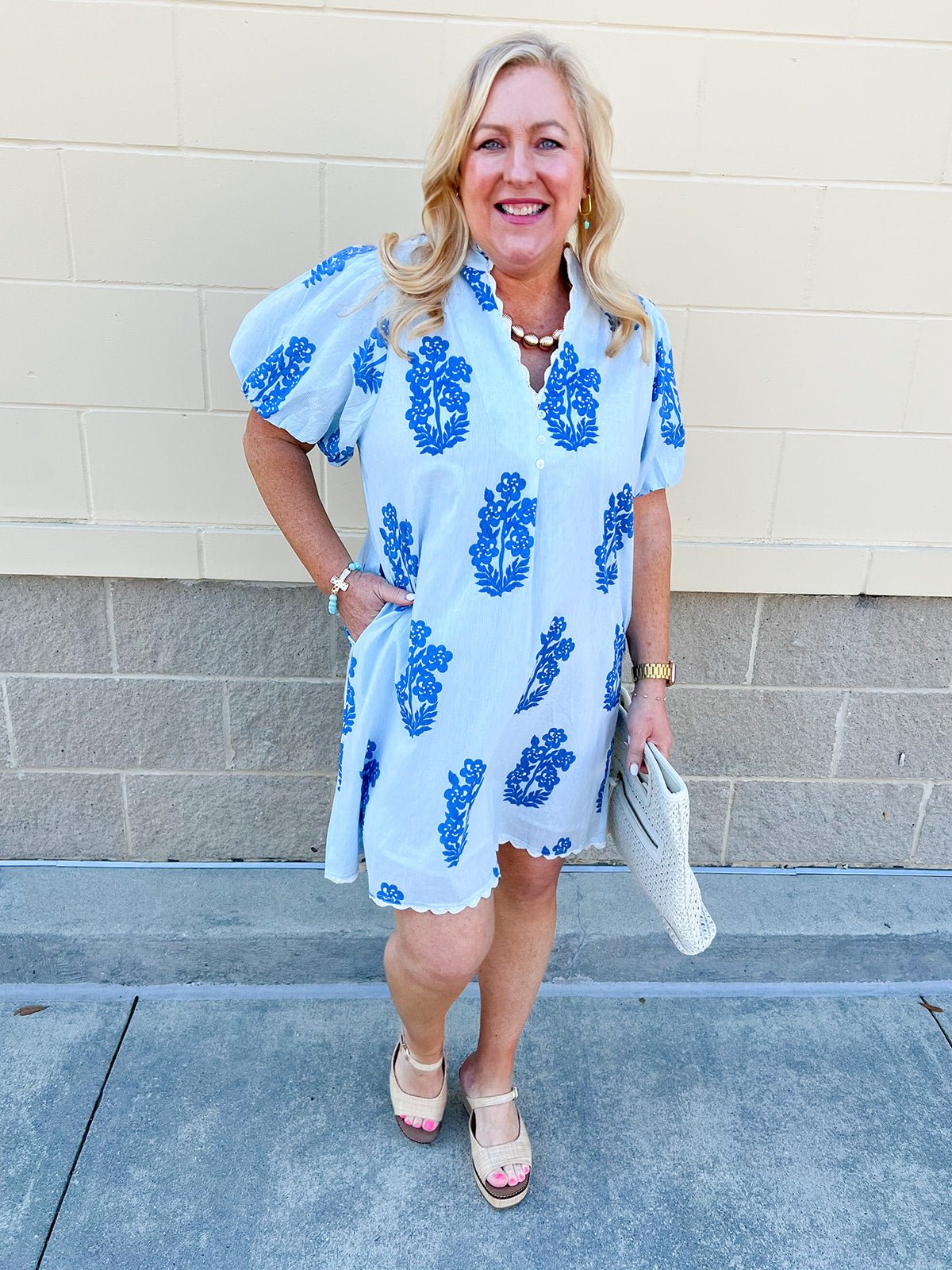 [THML] Bluebell Stripe Lace Detail Mini Dress - The Pink Pineapple 850