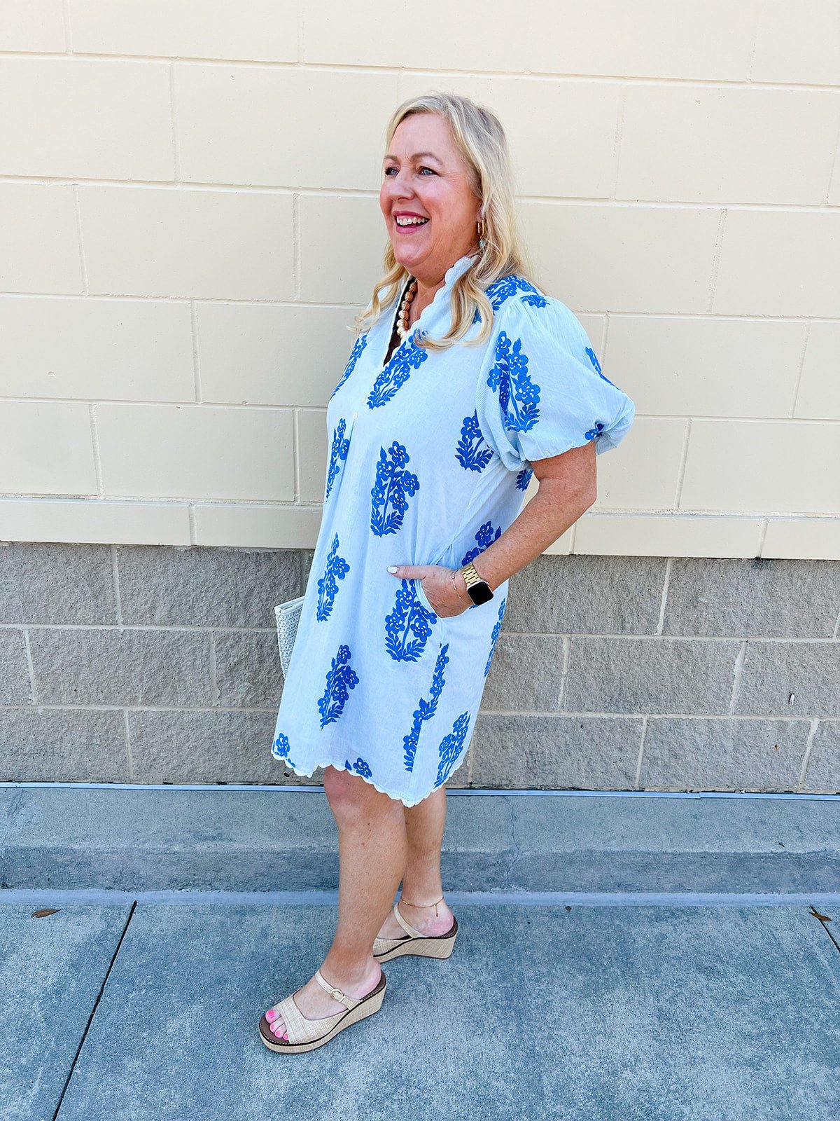 [THML] Bluebell Stripe Lace Detail Mini Dress - The Pink Pineapple 850