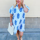 [THML] Bluebell Stripe Lace Detail Mini Dress - The Pink Pineapple 850