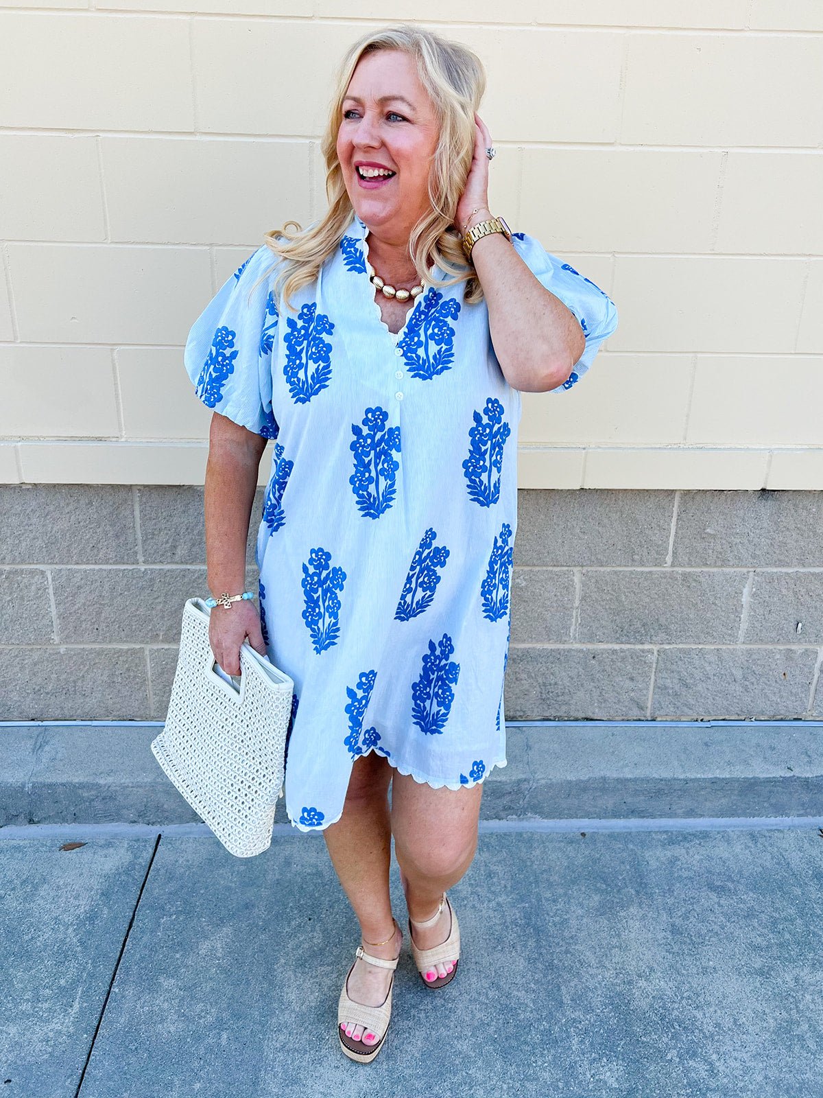 [THML] Bluebell Stripe Lace Detail Mini Dress - The Pink Pineapple 850