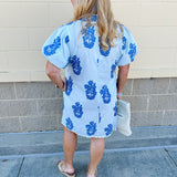 [THML] Bluebell Stripe Lace Detail Mini Dress - The Pink Pineapple 850