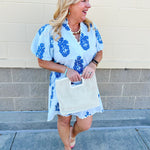 [THML] Bluebell Stripe Lace Detail Mini Dress - The Pink Pineapple 850