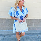 [THML] Bluebell Stripe Lace Detail Mini Dress - The Pink Pineapple 850