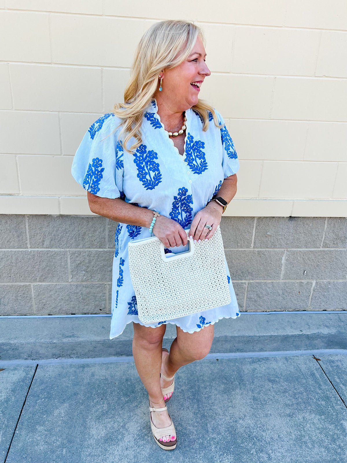 [THML] Bluebell Stripe Lace Detail Mini Dress - The Pink Pineapple 850