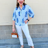 [THML] Bluebell Stripe Lace Detail Top - The Pink Pineapple 850