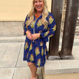 [THML] Fall in Florals Mini Dress - The Pink Pineapple 850