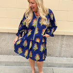 [THML] Fall in Florals Mini Dress - The Pink Pineapple 850