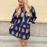 [THML] Fall in Florals Mini Dress - The Pink Pineapple 850