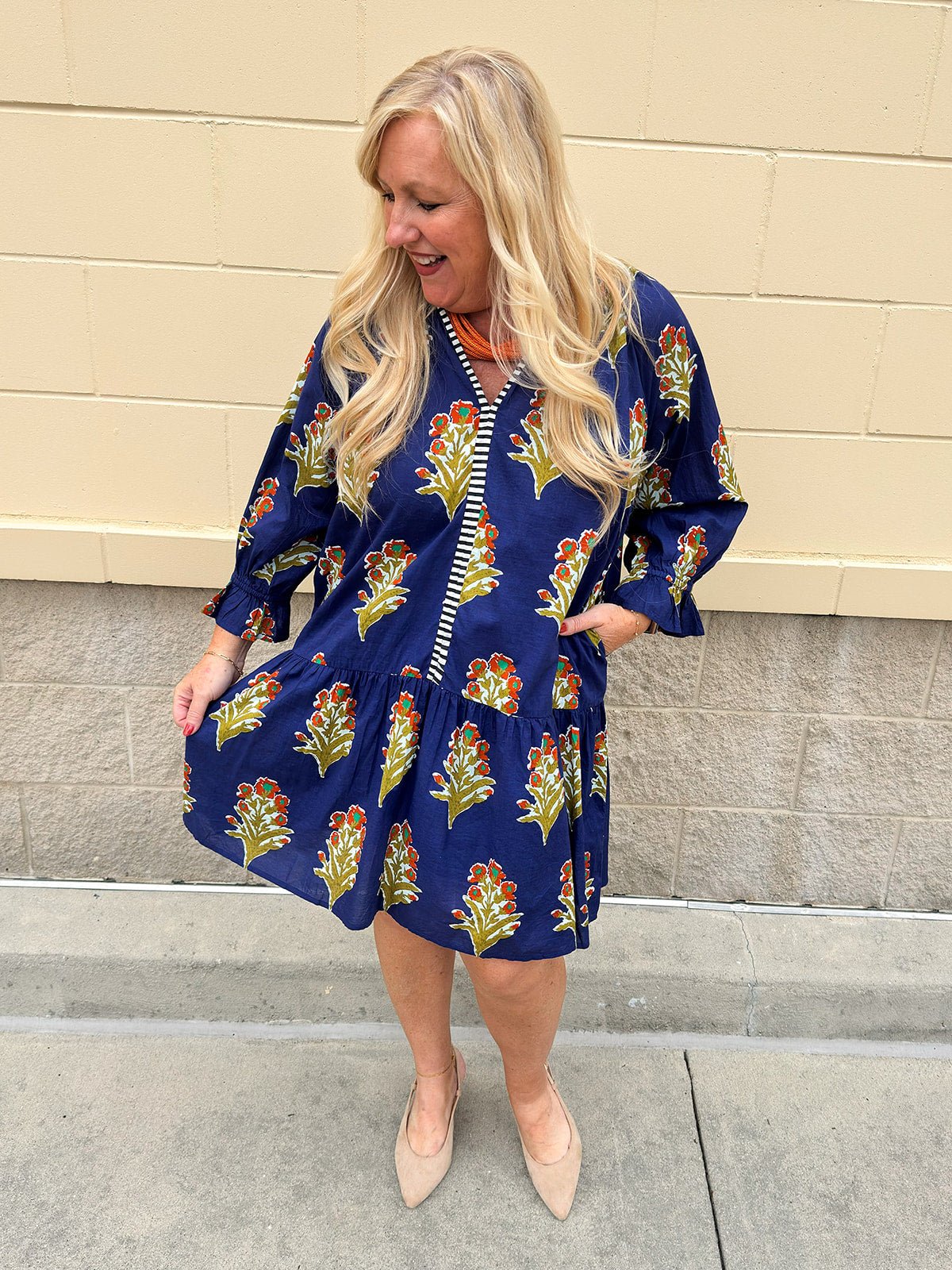 [THML] Fall in Florals Mini Dress - The Pink Pineapple 850