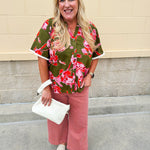[THML] Garden Grace Olive Floral Top - The Pink Pineapple 850